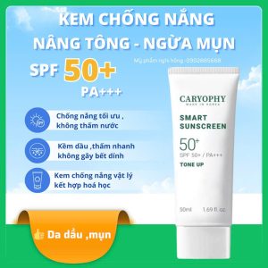 Kem chống nắng Caryophy Smart Sunscreen SPF50+/PA+++ Tone Up 3in1 – Nâng Tông ,Ngừa Mụn ,Chống Thấm Nước 50ml