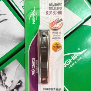 Bấm Móng Tay Có Khay Thép Carbon Chuyên Dụng Lưỡi Cong Loại Lớn Kềm Nghĩa B.916C