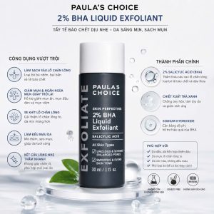 Paula's Choice 2% BHA Liquid Exfoliant 30ml – Dung Dịch Tẩy Tế Bào Chết Làm Sạch Sâu, Hỗ Trợ Giảm Bít Tắc Lỗ Chân Lông